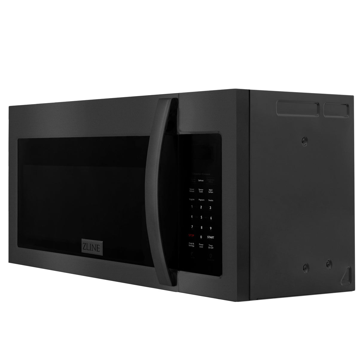 ZLINE 1.5 cu. ft. Over the Range Convection Microwave Oven in Black Stainless Steel with Modern Handle and Sensor Cooking (MWO-OTR-30-BS)
