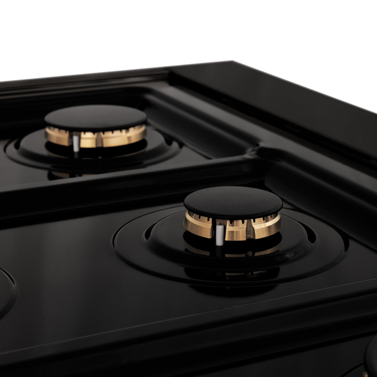ZLINE 48 in. Legacy Gas Rangetop with 6 Brass Burners and Porcelain Cooktop in Black Stainless Steel (RTB-BR-48)