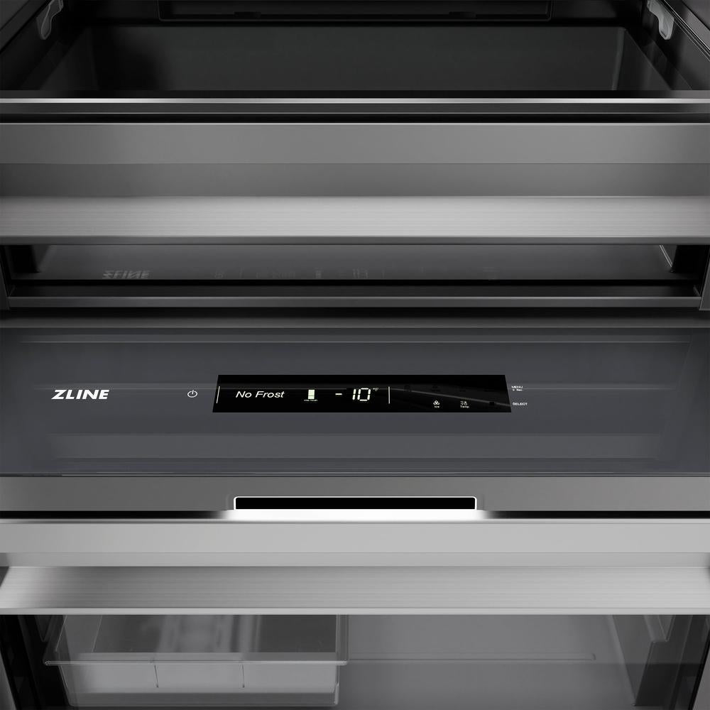 ZLINE 24 in. 12.4 cu. ft. Column Freezer in Black Stainless Steel with Graphite Gray Interior (RCFV-BS-24)