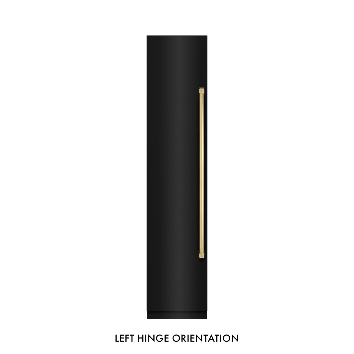 ZLINE Autograph Edition 18 in. 8.6 cu. ft. Left Hinge Column Freezer in Black Stainless Steel with Graphite Gray Interior and Polished Gold Accents (RCFVLZ-BS-18-G)