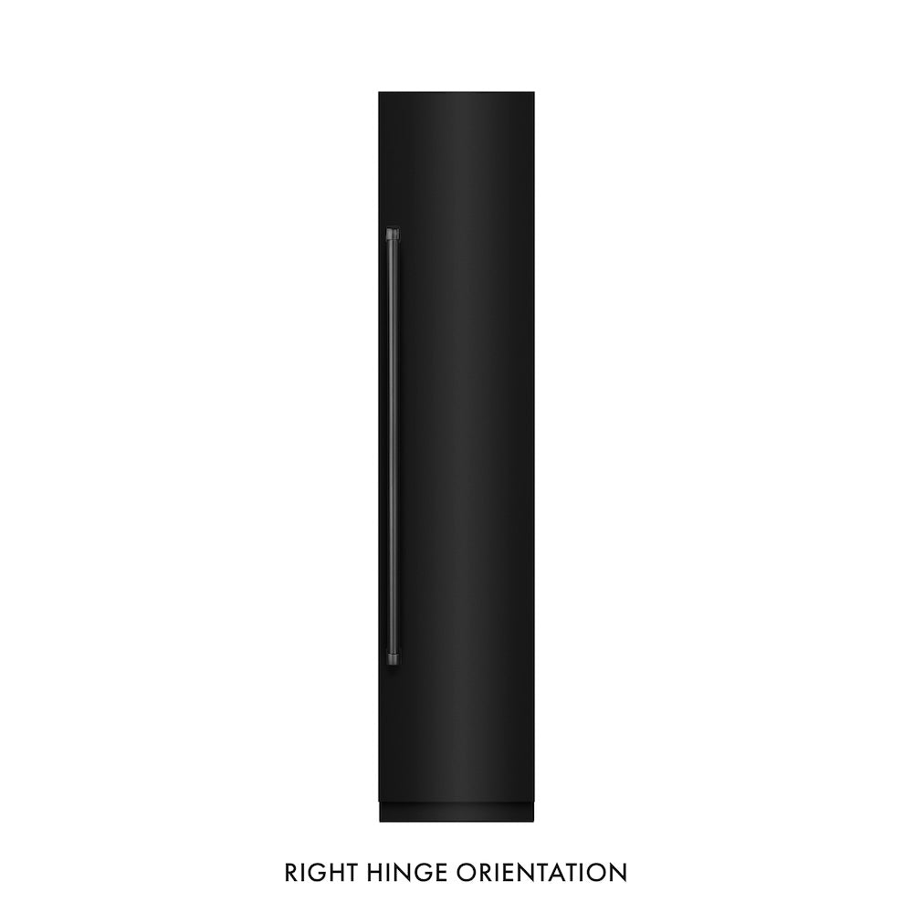 ZLINE 18 in. 8.6 cu. ft. Right Hinge Column Freezer in Black Stainless Steel with Graphite Gray Interior (RCFVR-BS-18)