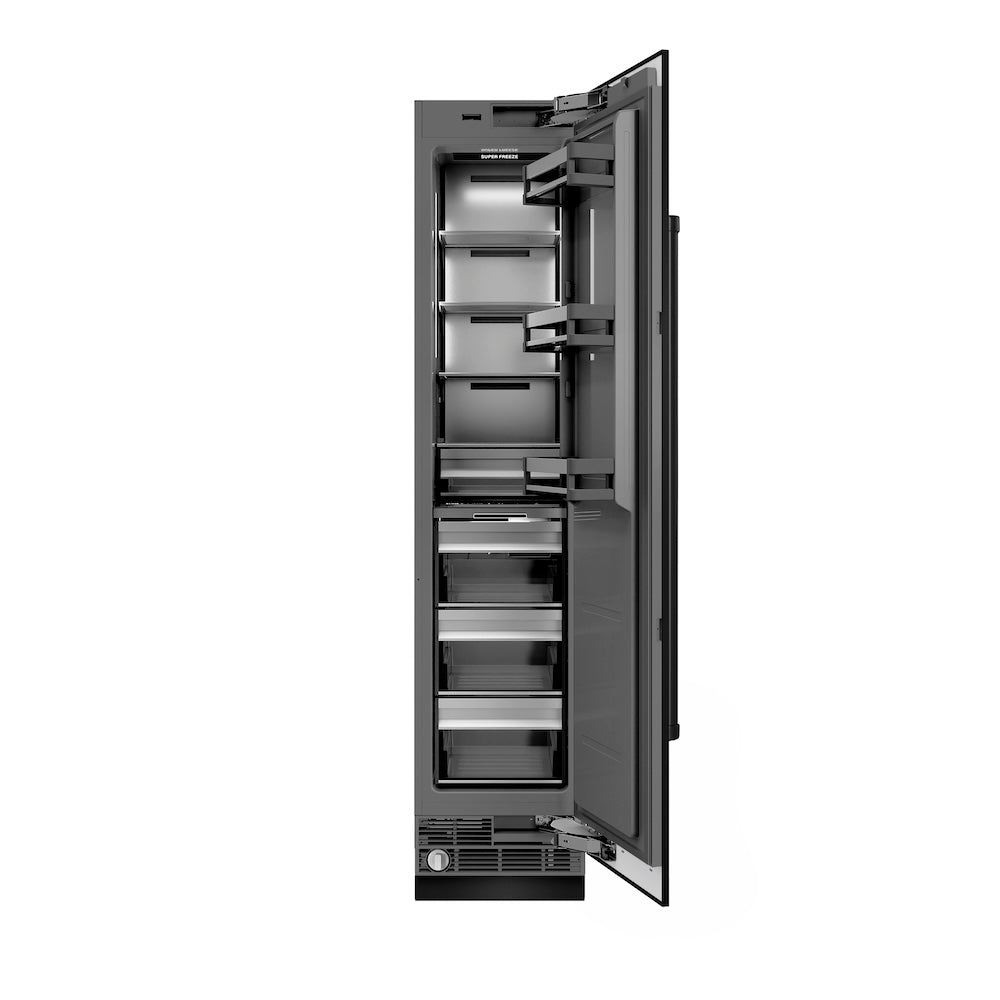 ZLINE 18 in. 8.6 cu. ft. Right Hinge Column Freezer in Black Stainless Steel with Graphite Gray Interior (RCFVR-BS-18)