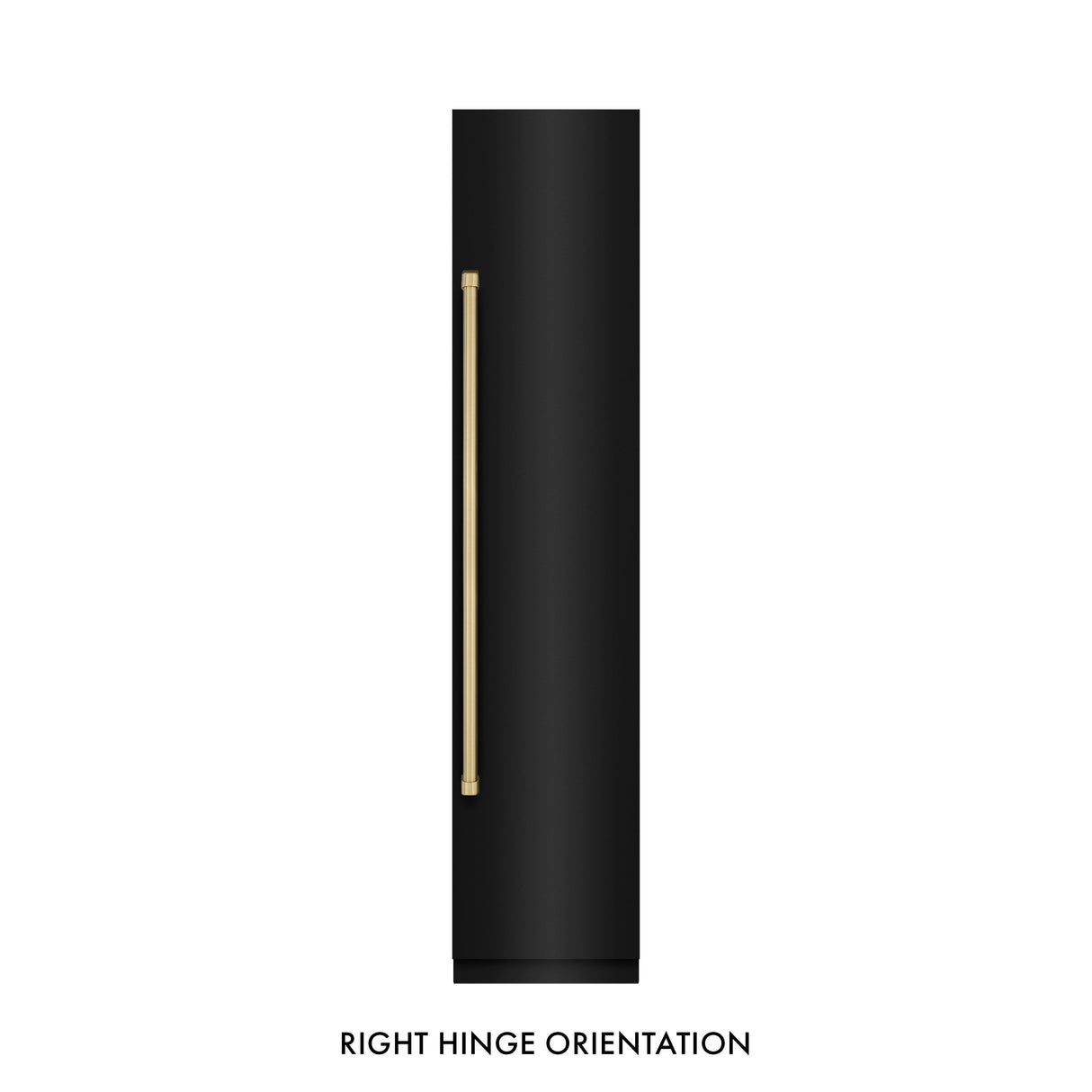 ZLINE Autograph Edition 18 in. 8.6 cu. ft. Right Hinge Column Freezer in Black Stainless Steel with Graphite Gray Interior and Champagne Bronze Accents (RCFVRZ-BS-18-CB)