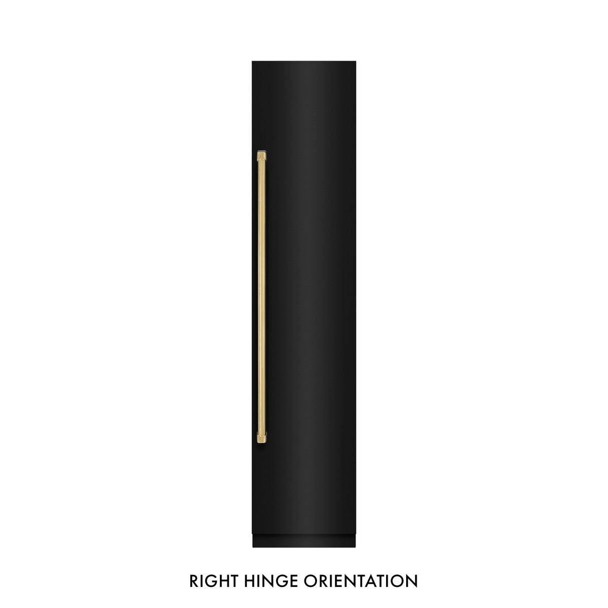 ZLINE Autograph Edition 18 in. 8.6 cu. ft. Right Hinge Column Freezer in Black Stainless Steel with Graphite Gray Interior and Polished Gold Accents (RCFVRZ-BS-18-G)