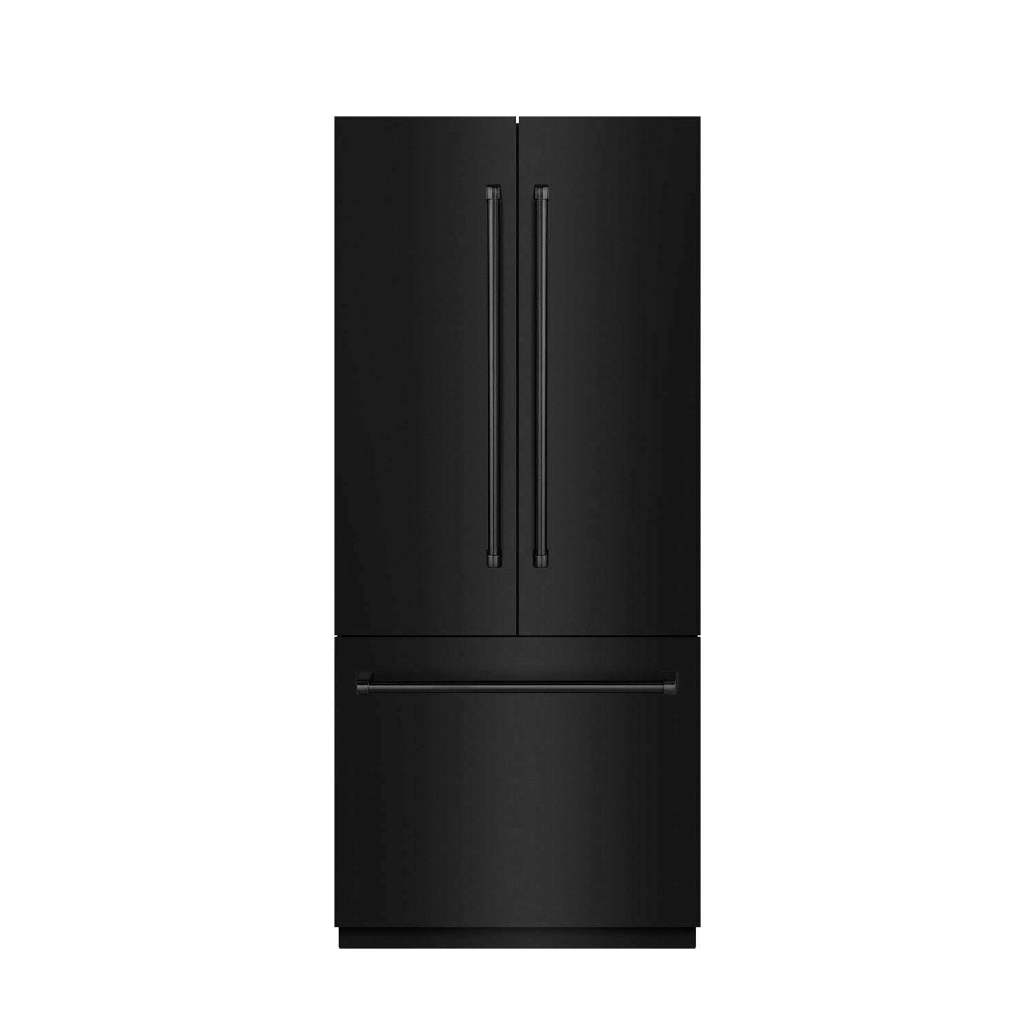 ZLINE 36 in. 19.6 cu. ft. French Door Built-In Bottom Freezer Refrigerator with Water Dispenser and Ice Maker in Black Stainless Steel with Graphite Gray Interior (GRBIV-BS-36)