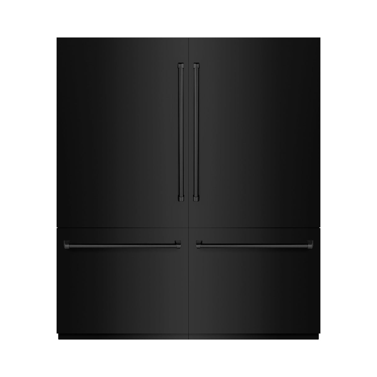 ZLINE 72 in. 39.6 cu. ft. French Door Built-In Bottom Freezer Refrigerator with Water Dispensers and Ice Makers in Black Stainless Steel (RBIT-BS-72)
