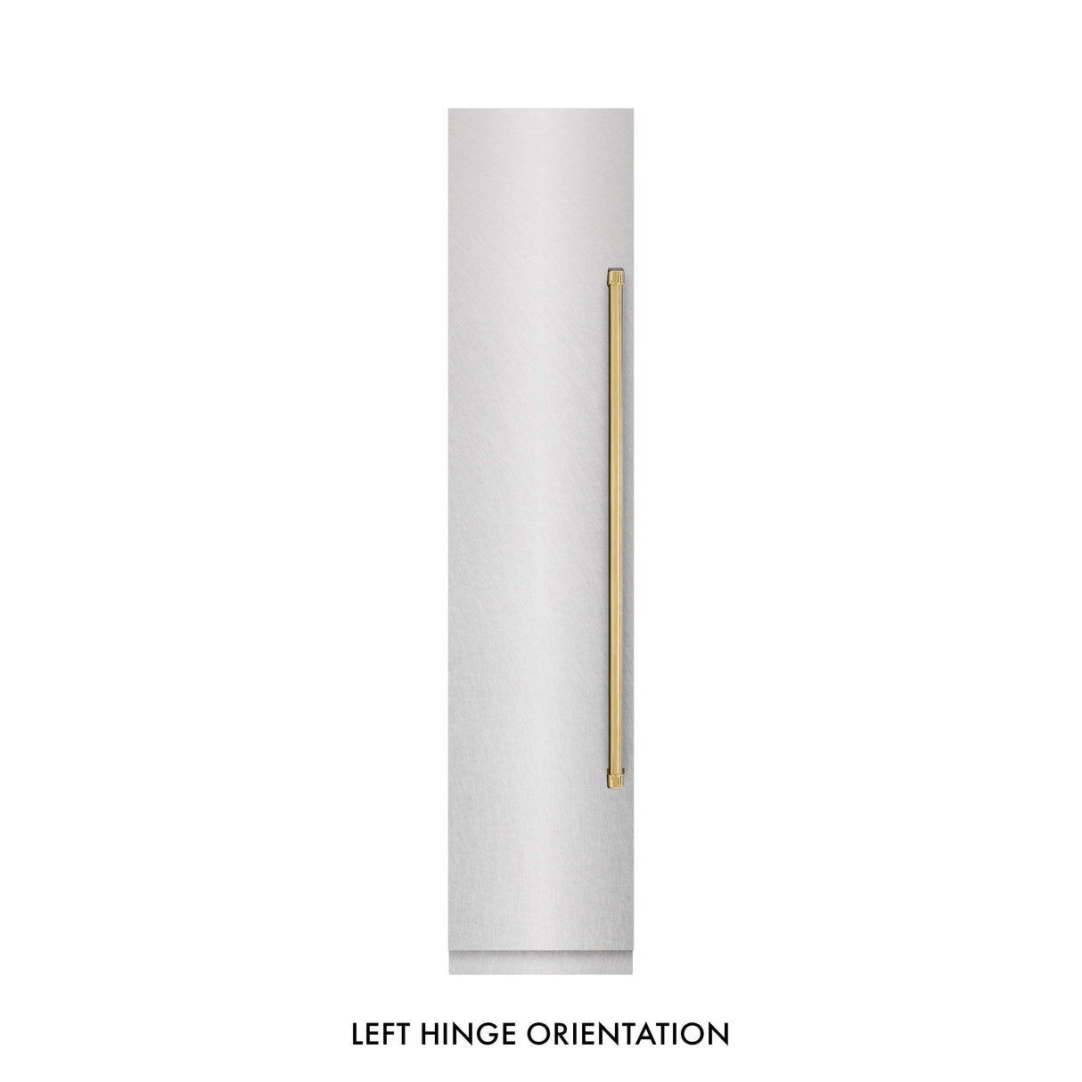 ZLINE Autograph Edition 18 in. 8.6 cu. ft. Left Hinge Column Freezer in Satin Stainless Steel with Graphite Gray Interior and Matte Black Accents (RCFVLZ-SN-18-MB)