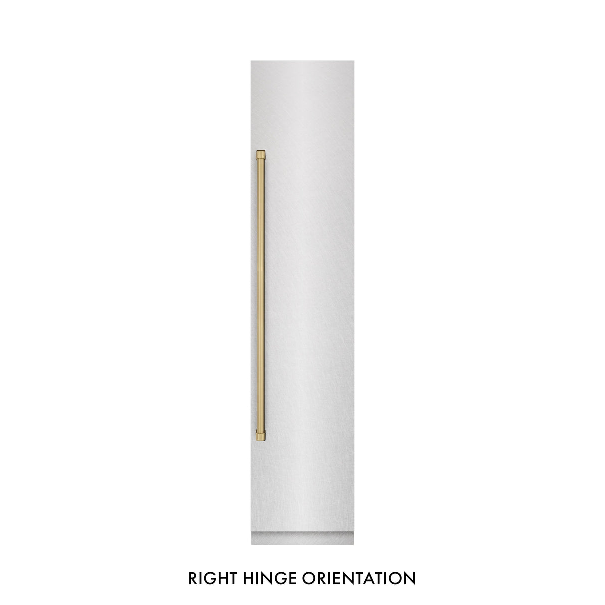 ZLINE Autograph Edition 18 in. 8.6 cu. ft. Right Hinge Column Freezer in Satin Stainless Steel with Graphite Gray Interior and Champagne Bronze Accents (RCFVRZ-SN-18-CB)