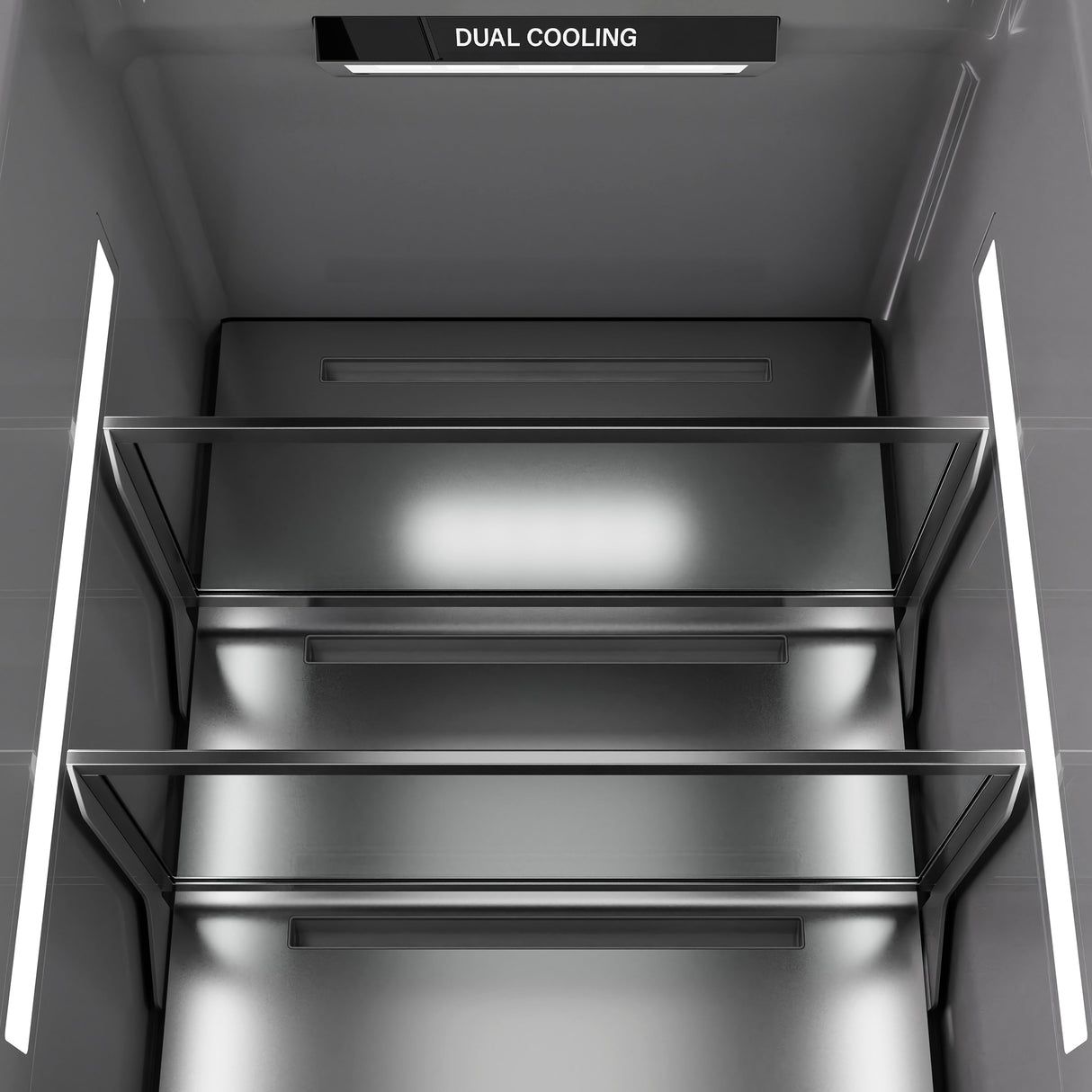 ZLINE Autograph Edition 30 in. 16.7 cu. ft. Column Refrigerator in Satin Stainless Steel with Graphite Gray Interior and Champagne Bronze Accents (RCRVZ-SN-30-CB)