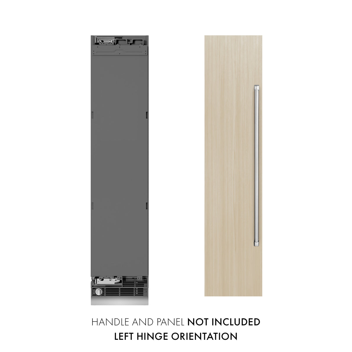 ZLINE 18 in. 8.6 cu. ft. Panel Ready Left Hinge Column Freezer with Graphite Gray Interior (RBCFVL-18)