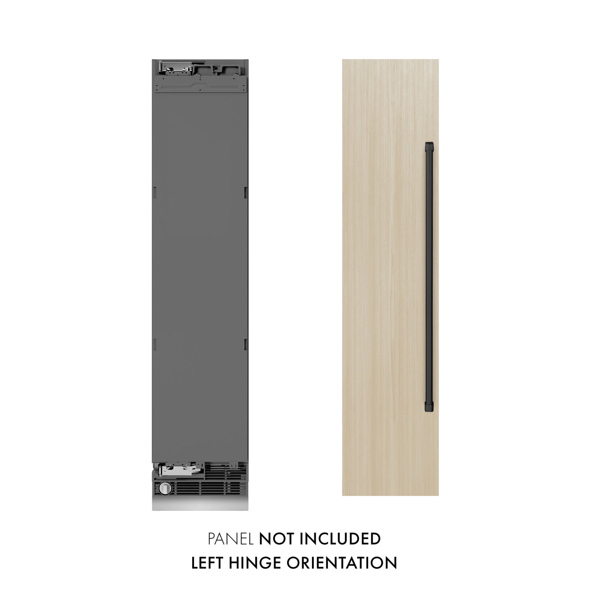 ZLINE Autograph Edition 18 in. 8.6 cu. ft. Panel Ready Left Hinge Column Freezer with Graphite Gray Interior and Matte Black Accents (RBCFVLZ-18-MB)