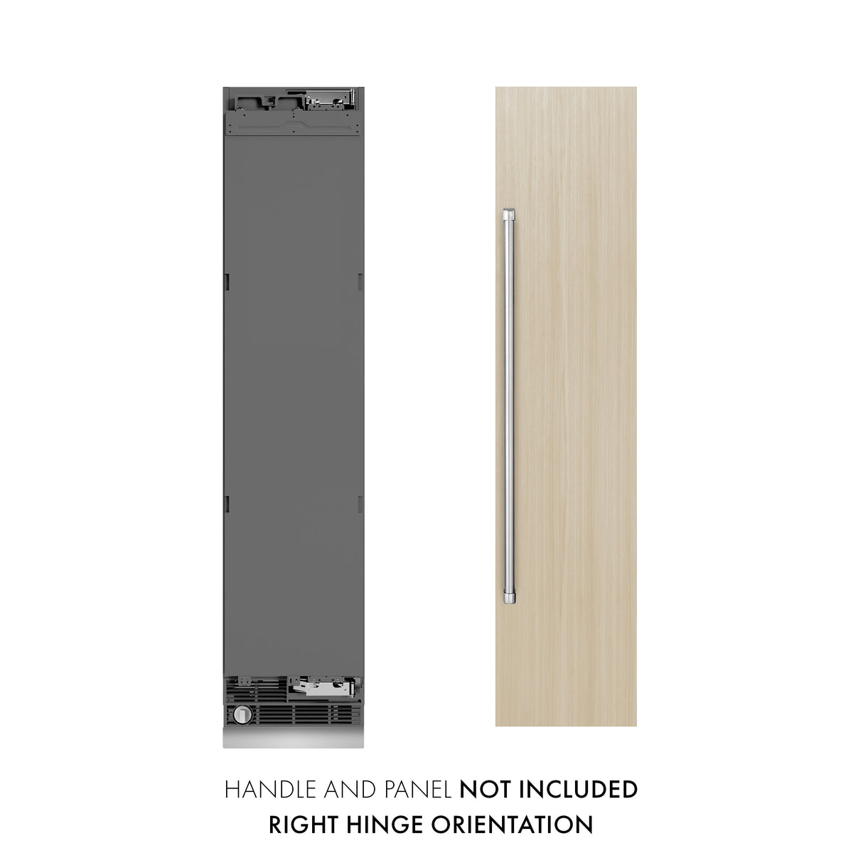 ZLINE 18 in. 8.6 cu. ft. Panel Ready Right Hinge Column Freezer with Graphite Gray Interior (RBCFVR-18)