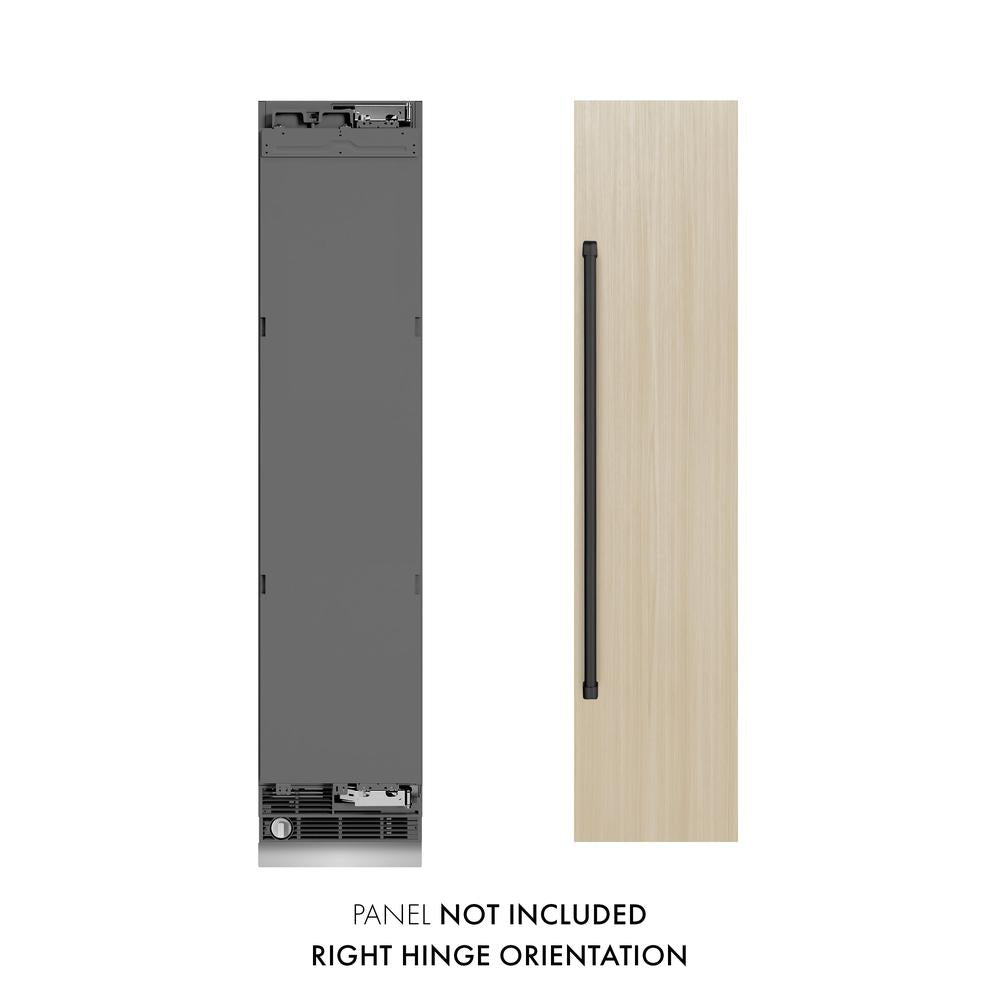 ZLINE Autograph Edition 18 in. 8.6 cu. ft. Panel Ready Right Hinge Column Freezer with Graphite Gray Interior and Matte Black Accents (RBCFVRZ-18-MB)