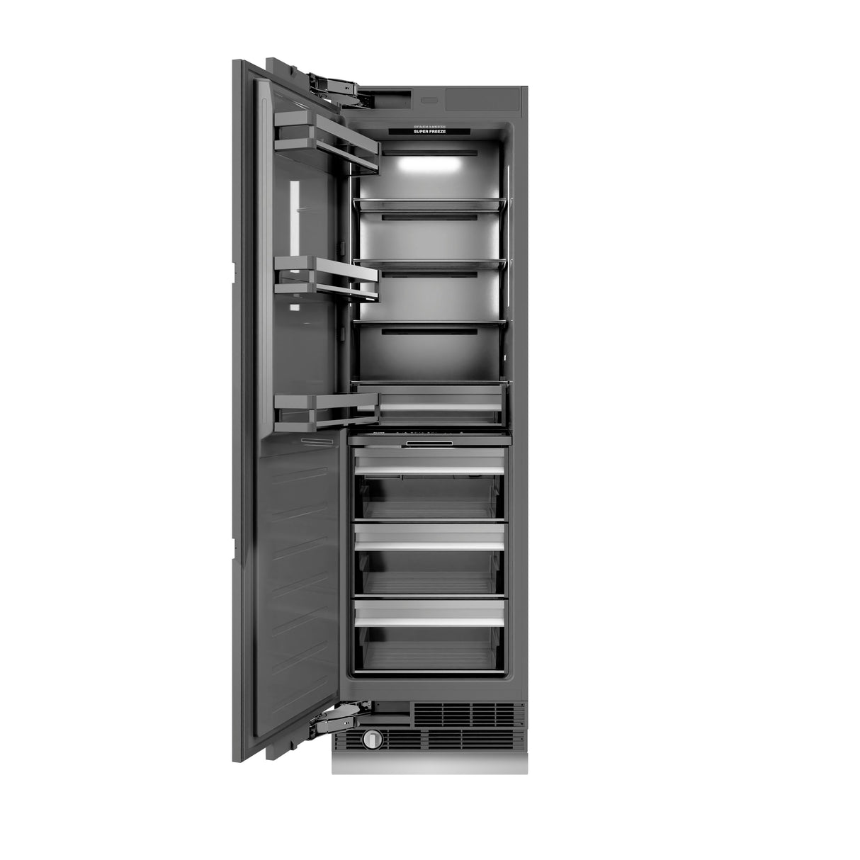 ZLINE Autograph Edition 24 in. 12.4 cu. ft. Panel Ready Column Freezer with Graphite Gray Interior and Matte Black Accents (RBCFVZ-24-MB)