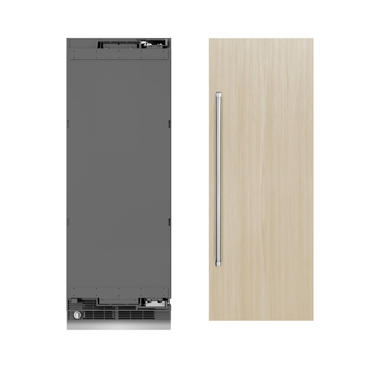 ZLINE Autograph Edition 24 in. 12.5 cu. ft. Column Refrigerator in Stainless Steel with Graphite Gray Interior and Champagne Bronze Accents (RCRVZ-30424-CB)