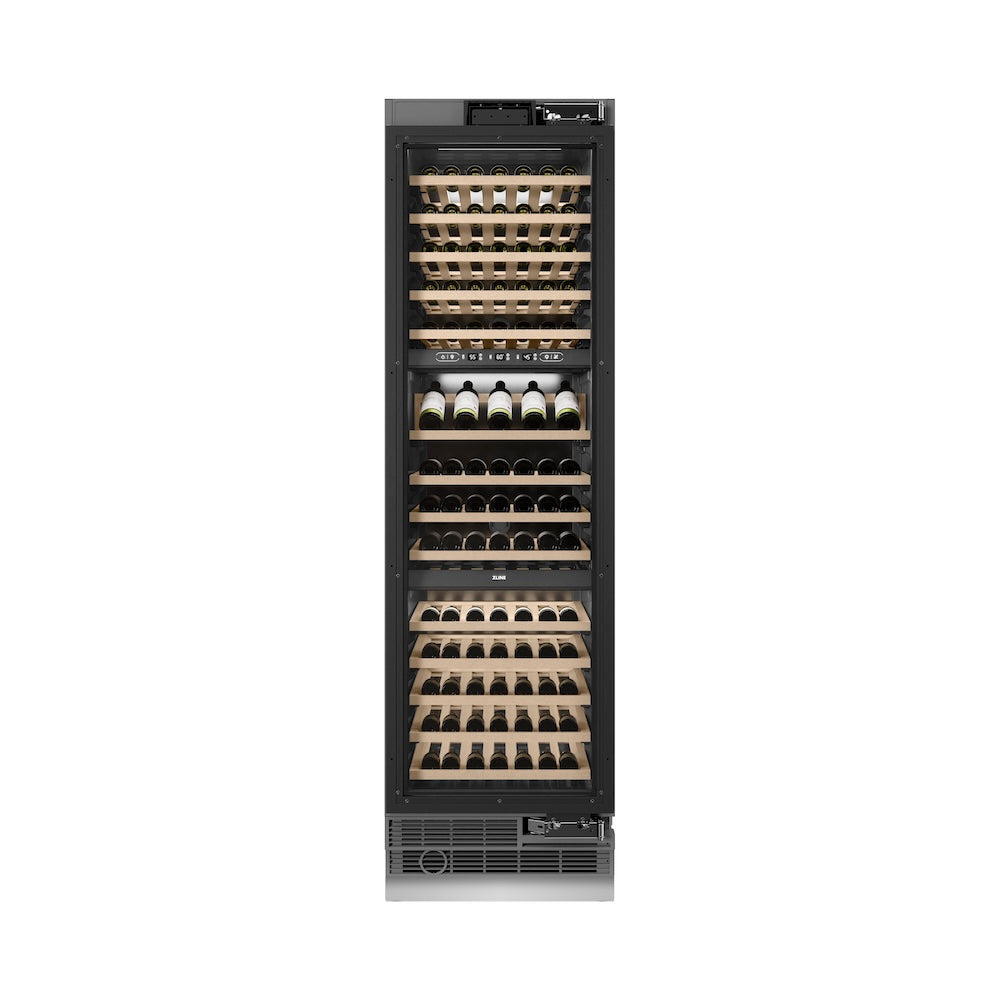 ZLINE 24 in. 12.4 cu. ft. Triple Zone 100 Bottle Panel Ready Column Wine Cooler (RBCWV-24)