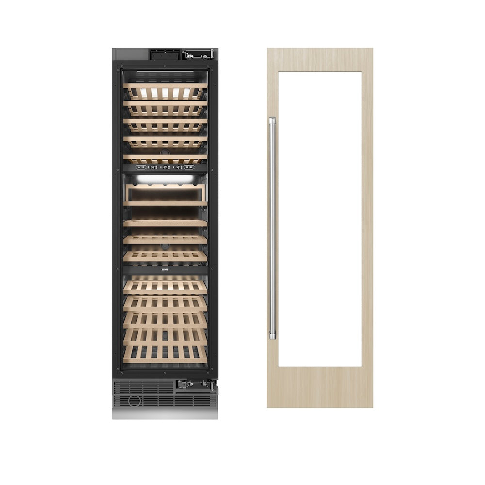 ZLINE 24 in. 12.4 cu. ft. Triple Zone 100 Bottle Panel Ready Column Wine Cooler (RBCWV-24)