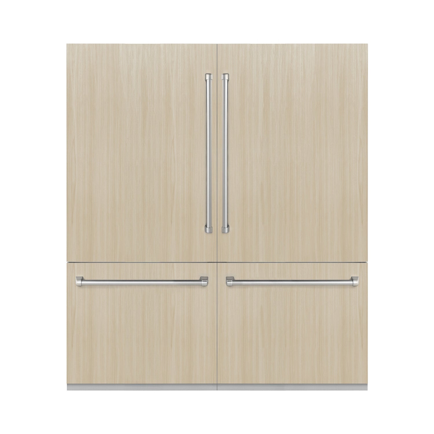 ZLINE 72 in. 39.6 cu. ft. Panel Ready French Door Built-In Bottom Freezer Refrigerator with Water Dispensers and Ice Makers with Graphite Gray Interior (GRBIT-72)