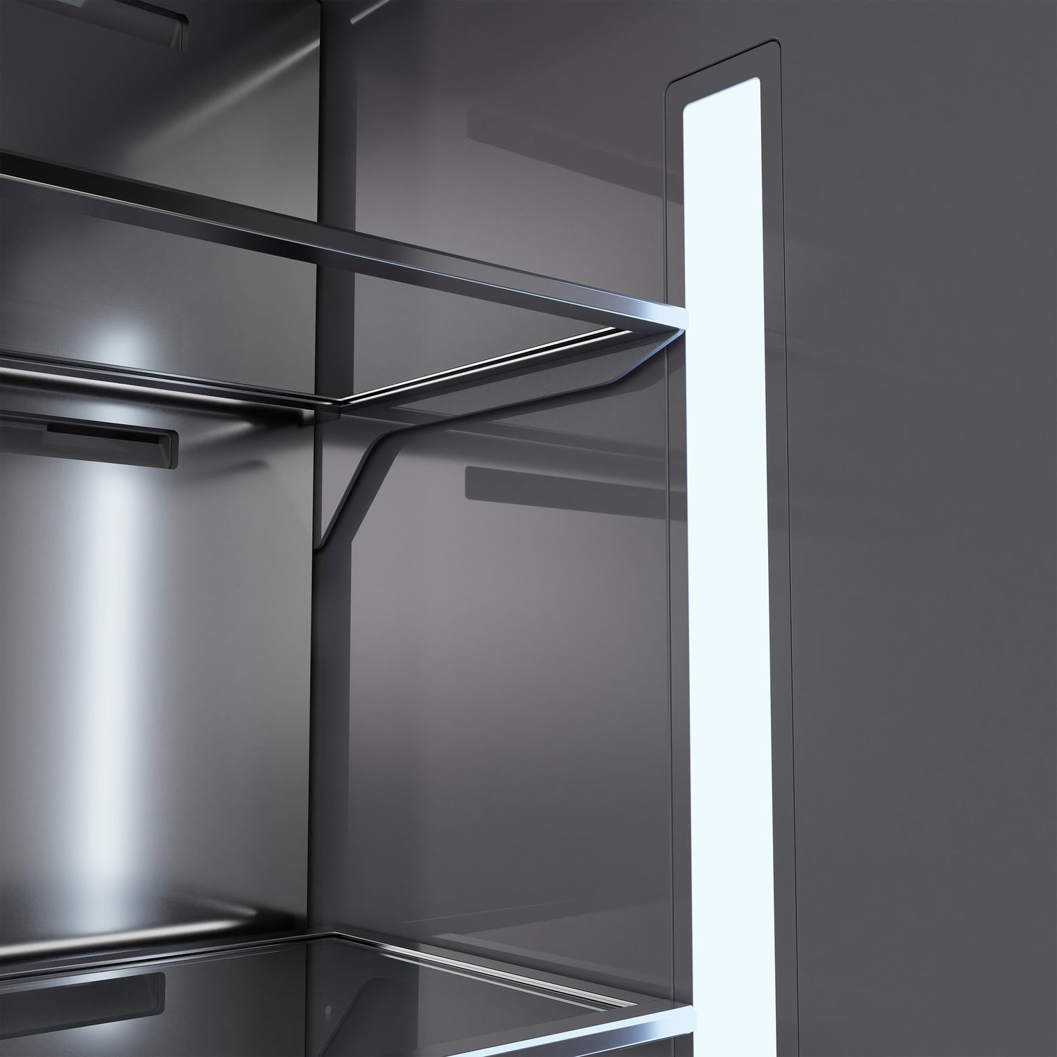 ZLINE Autograph Edition 36 in. 19.8 cu. ft. Panel Ready Built-In Bottom Freezer Refrigerator with Water Dispenser and Ice Maker with Graphite Gray Interior and Champagne Bronze Accents (GRBITZ-36-CB)