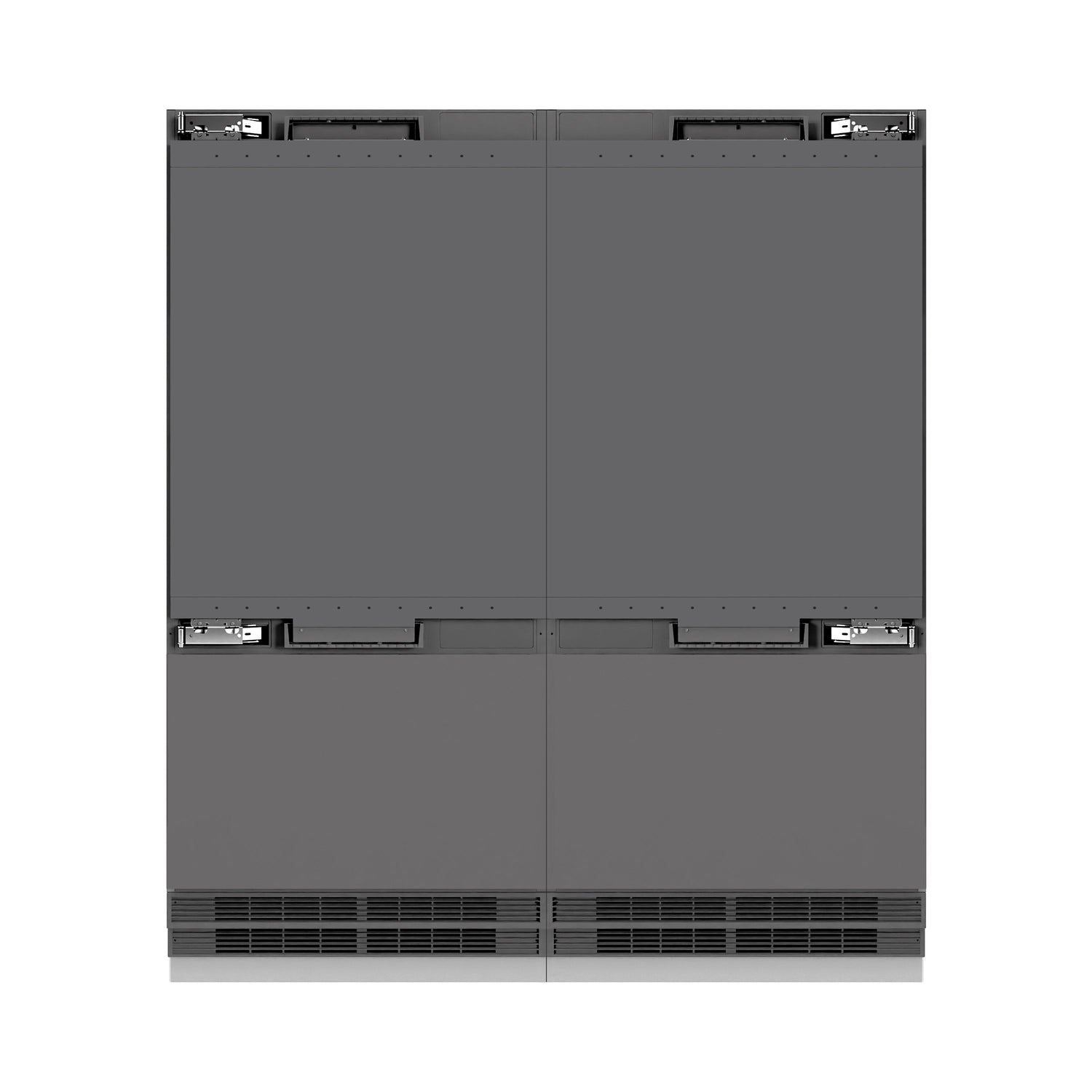 ZLINE Autograph Edition 72 in. 39.6 cu. ft. Panel Ready French Door Built-In Bottom Freezer Refrigerator with Water Dispensers and Ice Makers with Graphite Gray Interior and Champagne Bronze Accents (GRBITZ-72-CB)