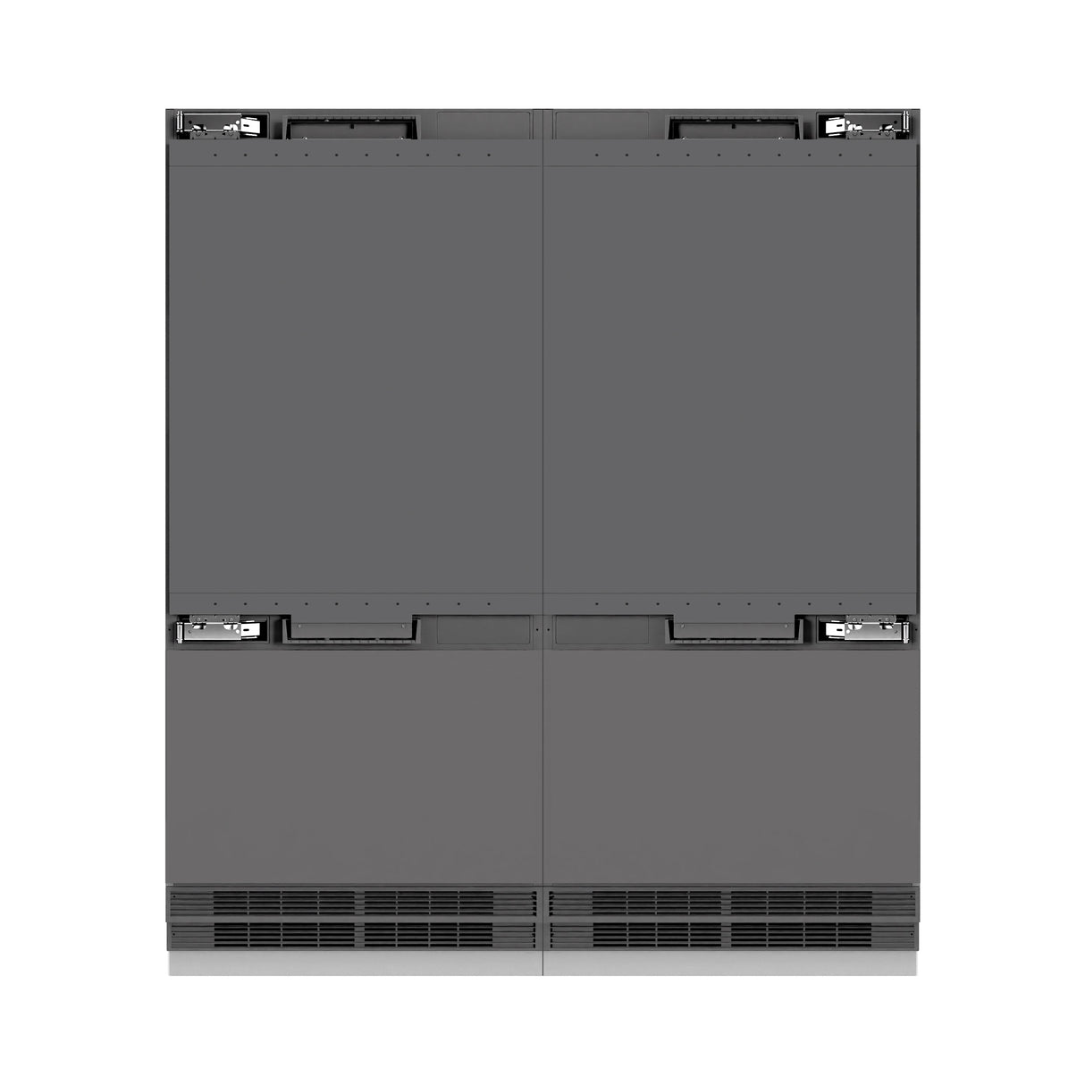 ZLINE Autograph Edition 72 in. 39.6 cu. ft. Panel Ready French Door Built-In Bottom Freezer Refrigerator with Water Dispensers and Ice Makers with Graphite Gray Interior and Champagne Bronze Accents (GRBITZ-72-CB)