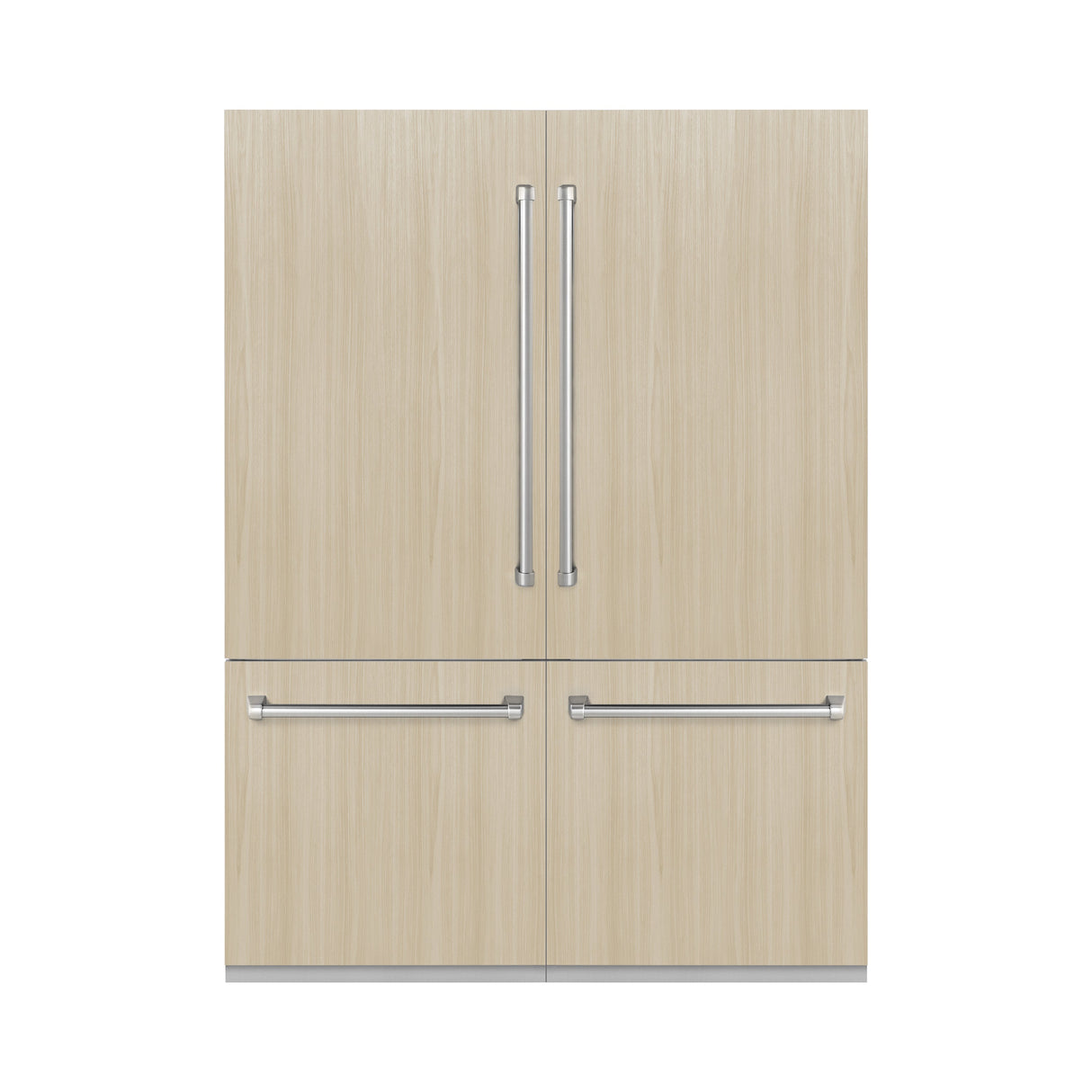 ZLINE 60 in. 32.2 cu. ft. Panel Ready French Door Built-In Bottom Freezer Refrigerator with Water Dispensers and Ice Makers with Graphite Gray Interior (GRBIV-60)