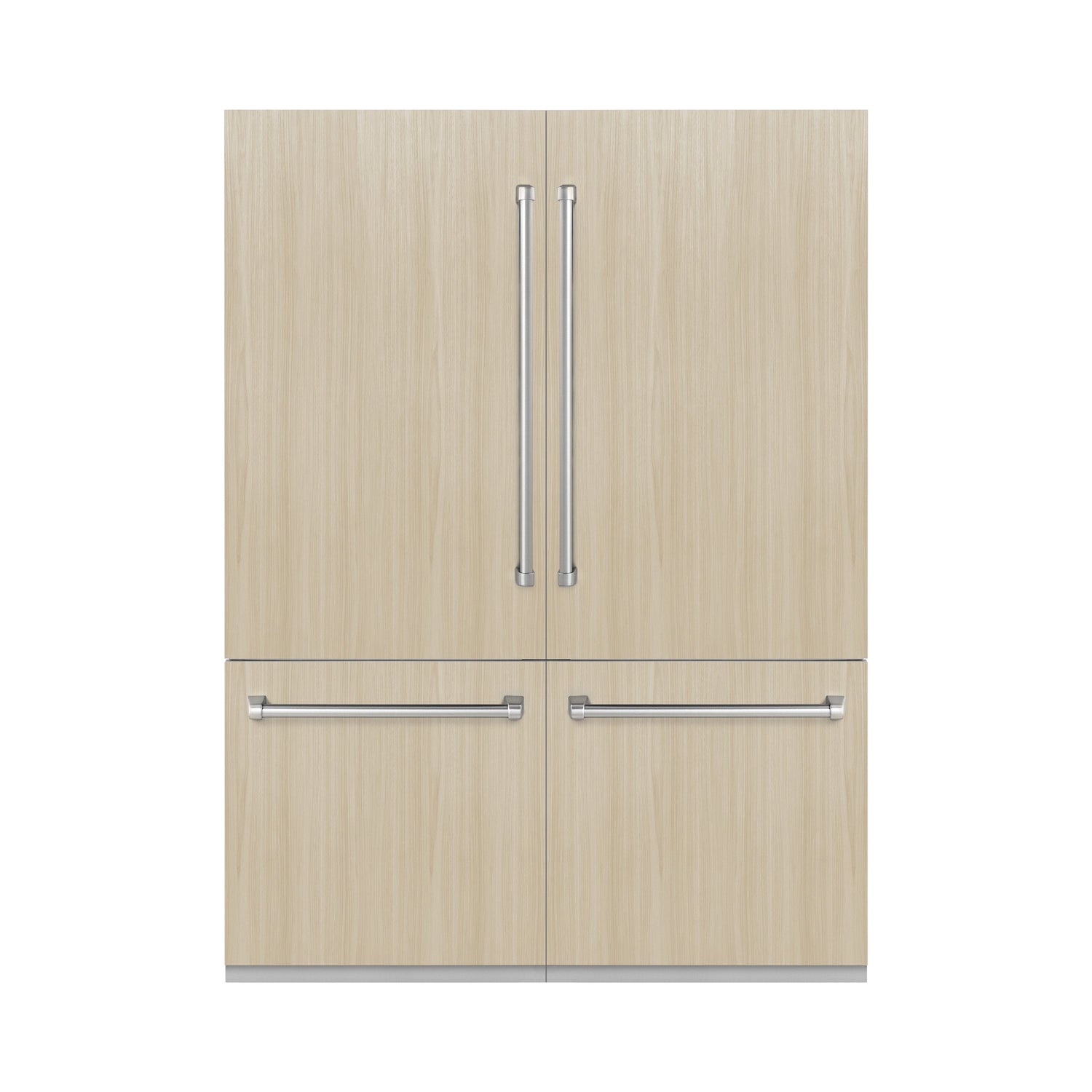 ZLINE 60 in. 32.2 cu. ft. Panel Ready French Door Built-In Bottom Freezer Refrigerator with Water Dispensers and Ice Makers with Graphite Gray Interior (GRBIV-60)