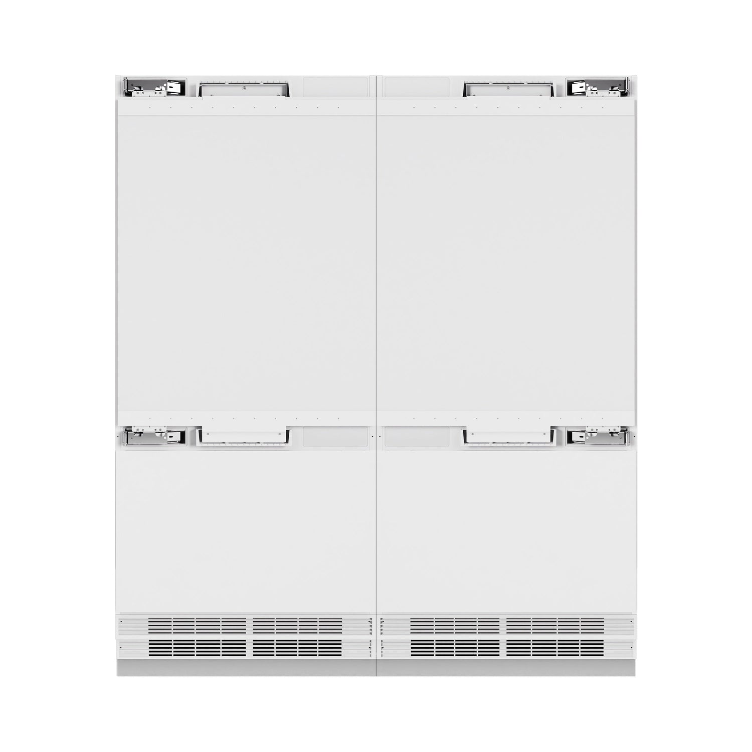 ZLINE Autograph Edition 72 in. 39.6 cu. ft. Panel Ready French Door Built-In Bottom Freezer Refrigerator with Water Dispensers and Ice Makers and Champagne Bronze Accents (RBITZ-72-CB)