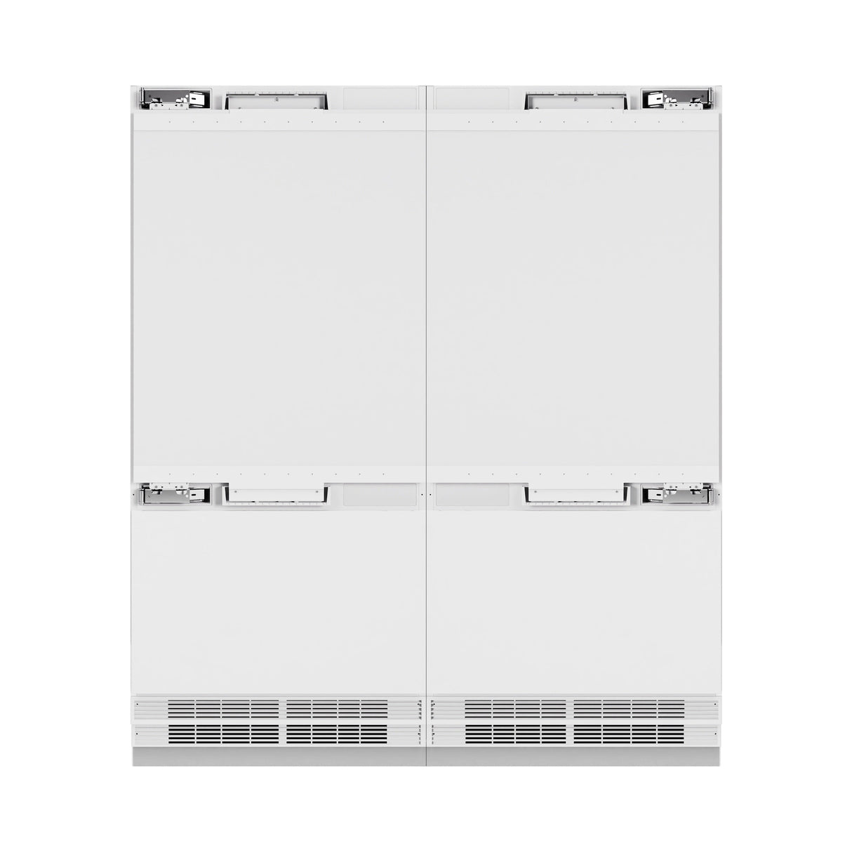 ZLINE Autograph Edition 72 in. 39.6 cu. ft. Panel Ready French Door Built-In Bottom Freezer Refrigerator with Water Dispensers and Ice Makers and Matte Black Accents (RBITZ-72-MB)