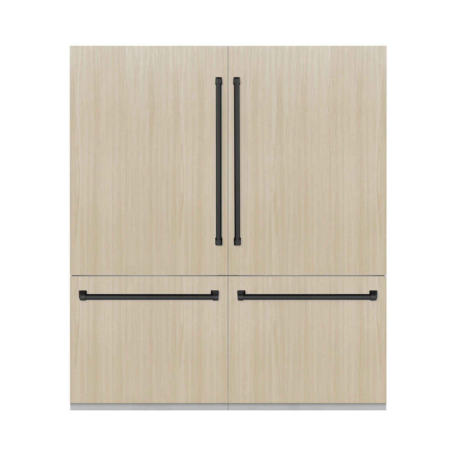 ZLINE Autograph Edition 72 in. 39.6 cu. ft. Panel Ready French Door Built-In Bottom Freezer Refrigerator with Water Dispensers and Ice Makers and Matte Black Accents (RBITZ-72-MB)