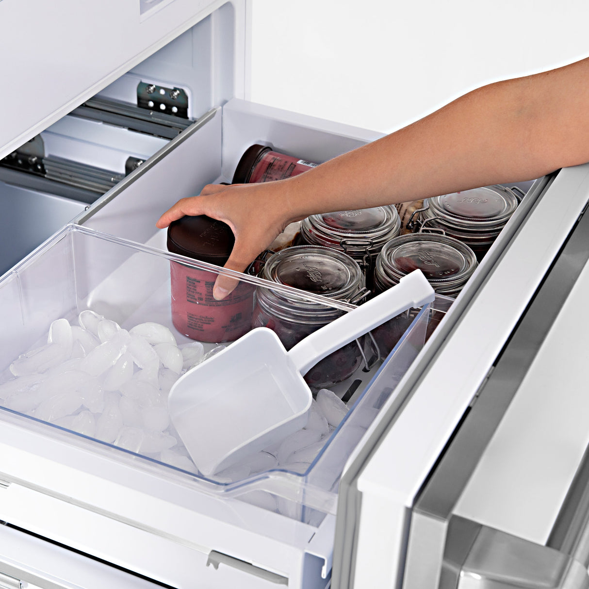 ZLINE 60 in. 32.2 cu. ft. Panel Ready French Door Built-In Bottom Freezer Refrigerator with Water Dispensers and Ice Makers (RBIV-60)