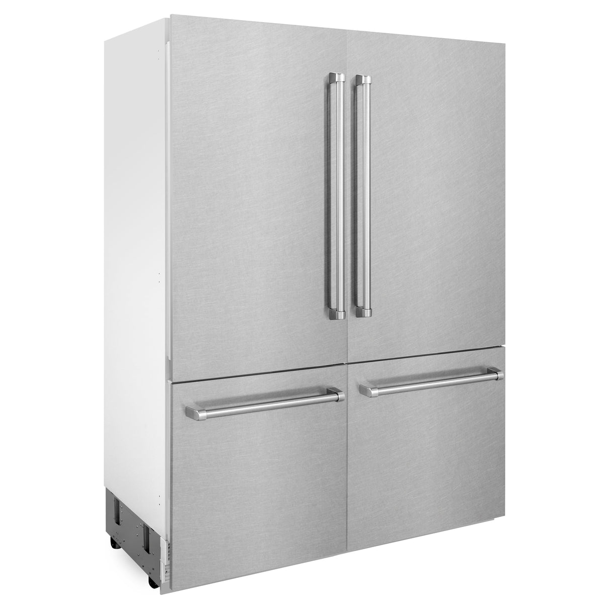 ZLINE 60 in. 32.2 cu. ft. French Door Built-In Bottom Freezer Refrigerator with Water Dispensers and Ice Makers in Satin Stainless Steel (RBIV-SN-60)
