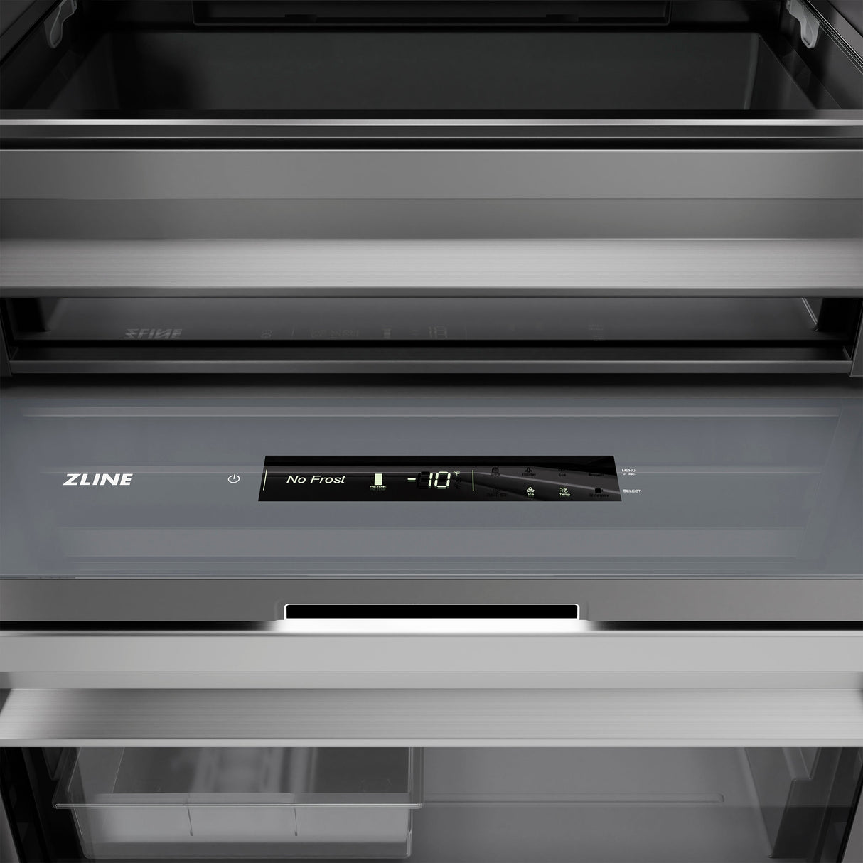 ZLINE 18 in. 8.6 cu. ft. Left Hinge Column Freezer in Stainless Steel with Graphite Gray Interior (RCFVL-304-18)