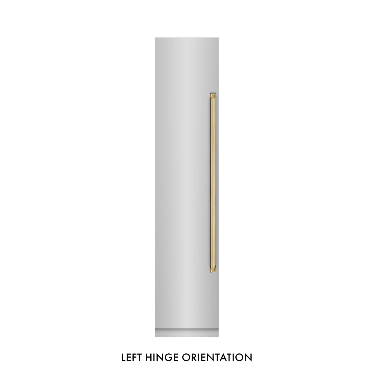 ZLINE Autograph Edition 18 in. 8.6 cu. ft. Left Hinge Column Freezer in Stainless Steel with Graphite Gray Interior and Polished Gold Accents (RCFVLZ-30418-G)