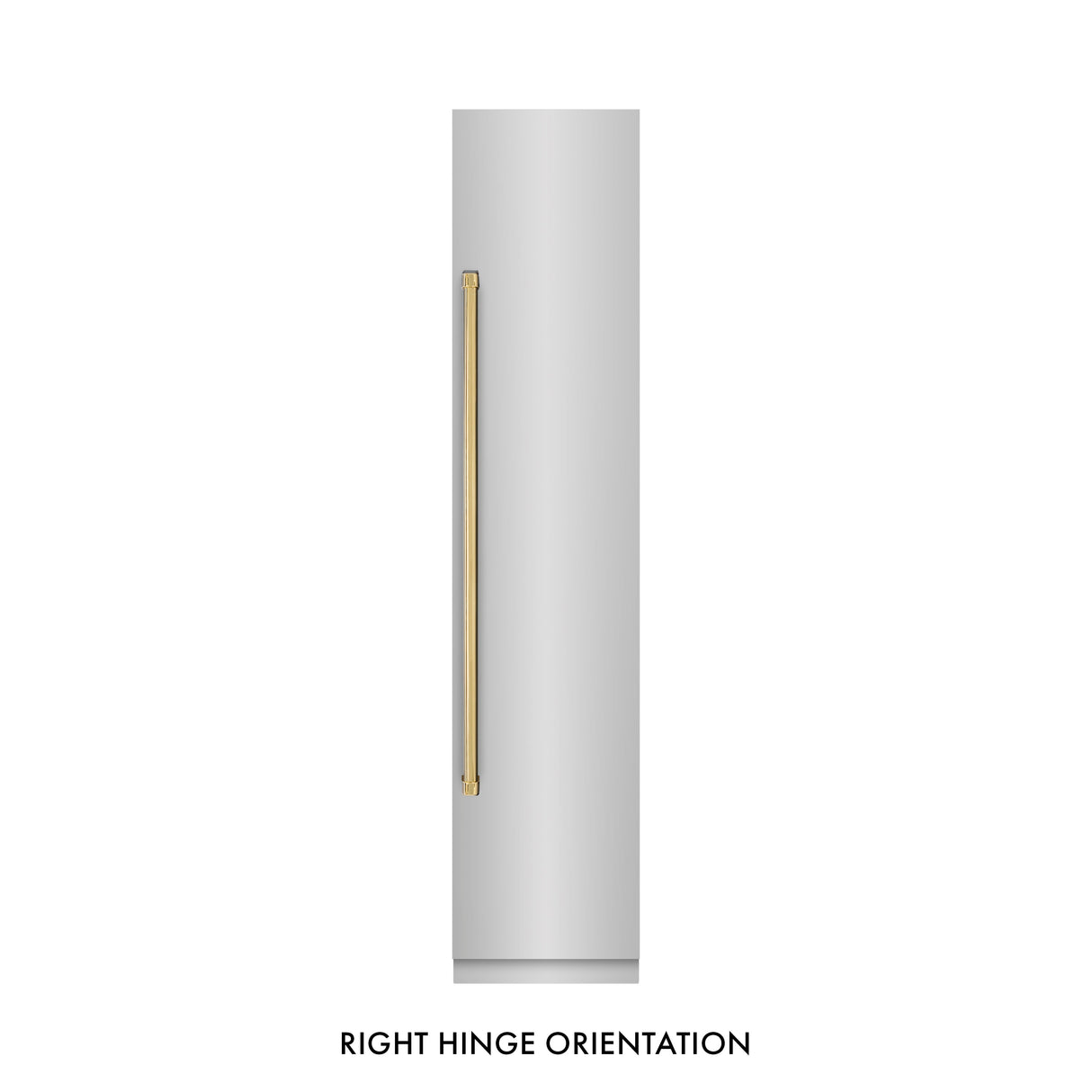 ZLINE Autograph Edition 18 in. 8.6 cu. ft. Right Hinge Column Freezer in Stainless Steel with Graphite Gray Interior and Polished Gold Accents (RCFVRZ-30418-G)