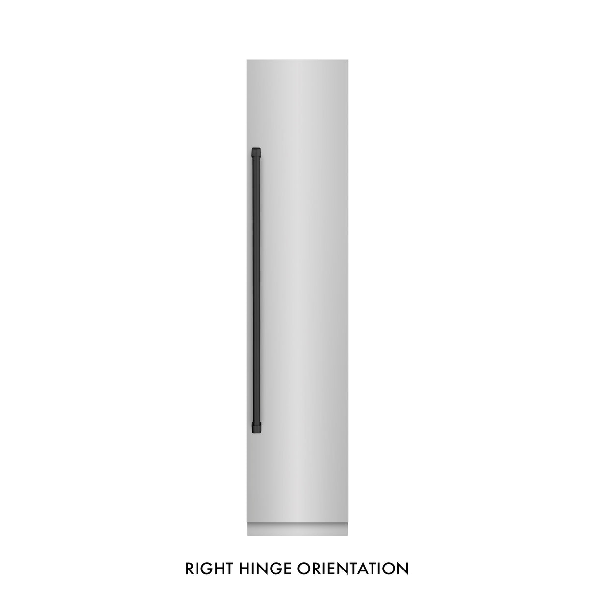 ZLINE Autograph Edition 18 in. 8.6 cu. ft. Right Hinge Column Freezer in Stainless Steel with Graphite Gray Interior and Matte Black Accents (RCFVRZ-30418-MB)