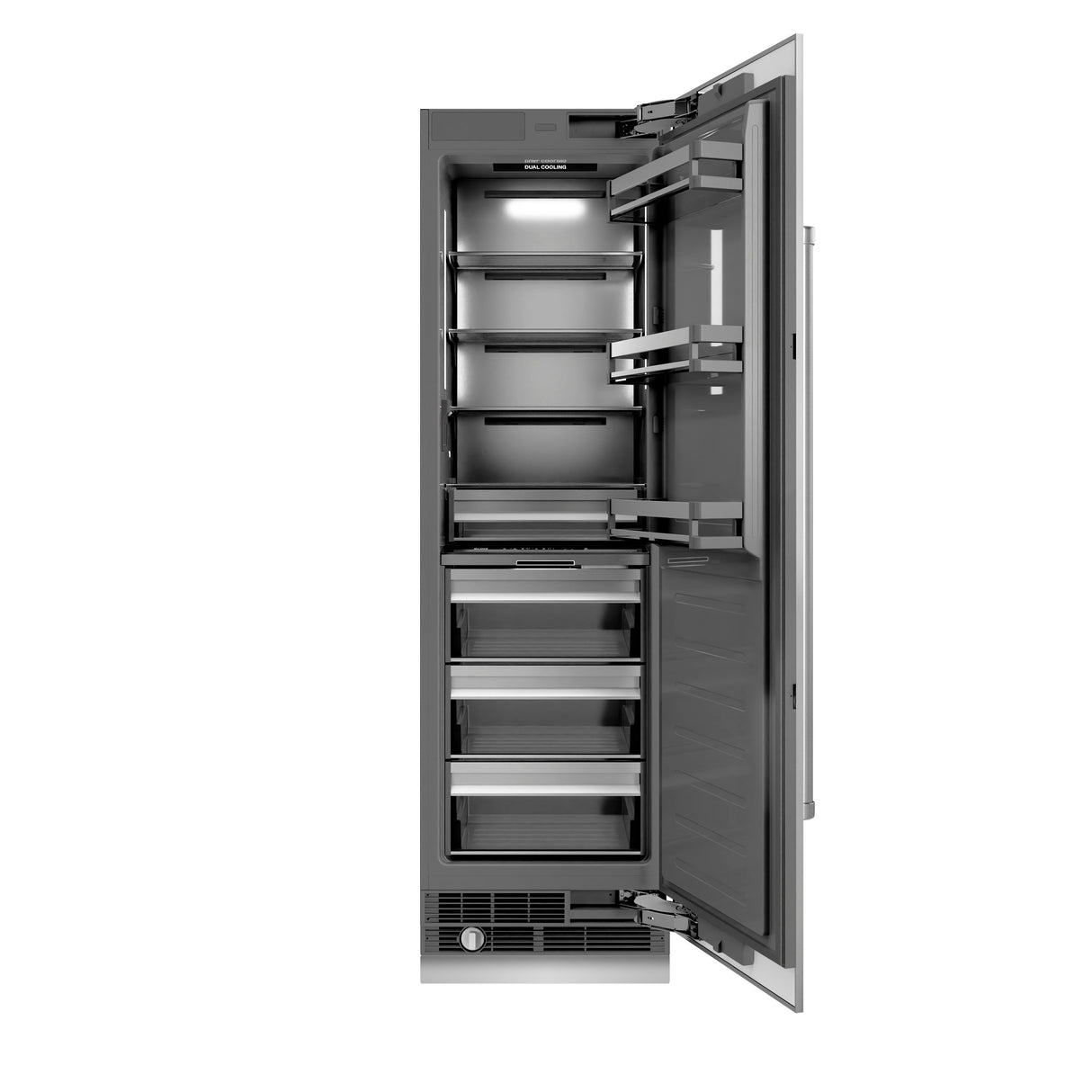 ZLINE 24 in. 12.5 cu. ft. Column Refrigerator in Stainless Steel with Graphite Gray Interior (RCRV-304-24)