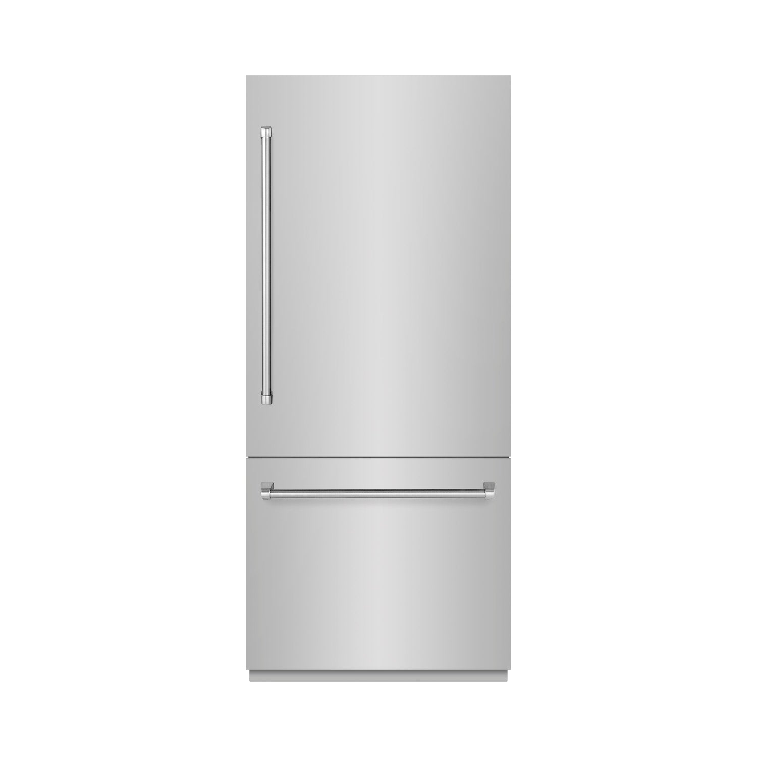 ZLINE 36 in. 19.8 cu. ft. Built-In Bottom Freezer Refrigerator with Water Dispenser and Ice Maker in Stainless Steel with Graphite Gray Interior (GRBIT-304-36)