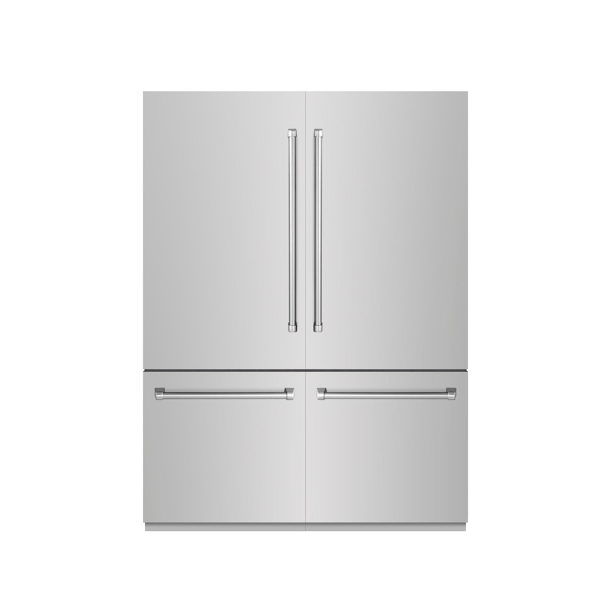 ZLINE 60 in. 32.2 cu. ft. French Door Built-In Bottom Freezer Refrigerator with Water Dispensers and Ice Makers in Stainless Steel with Graphite Gray Interior (GRBIV-304-60)