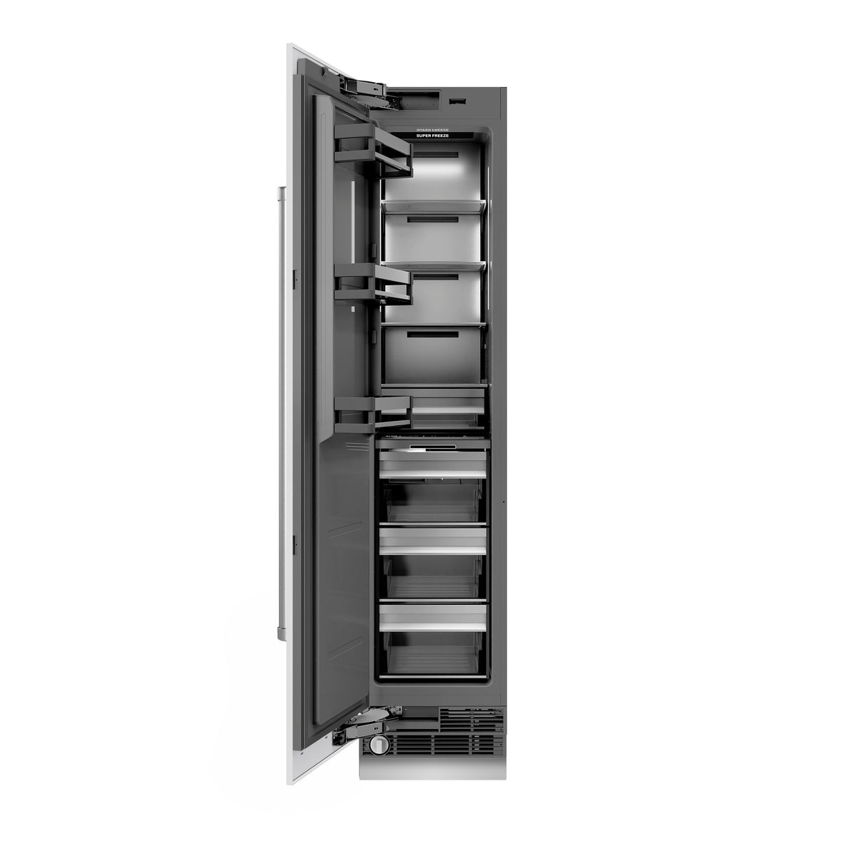 ZLINE 18 in. 8.6 cu. ft. Left Hinge Column Freezer in White Matte with Graphite Gray Interior (RCFVL-WM-18)