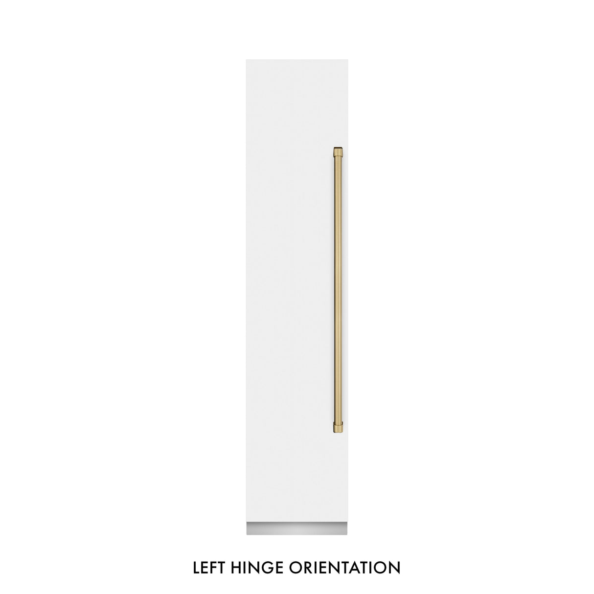 ZLINE Autograph Edition 18 in. 8.6 cu. ft. Left Hinge Column Freezer in White Matte with Graphite Gray Interior and Champagne Bronze Accents (RCFVLZ-WM-18-CB)