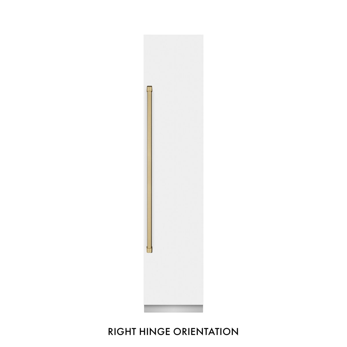 ZLINE Autograph Edition 18 in. 8.6 cu. ft. Right Hinge Column Freezer in White Matte with Graphite Gray Interior and Champagne Bronze Accents (RCFVRZ-WM-18-CB)