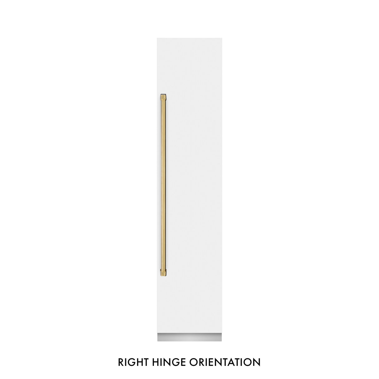 ZLINE Autograph Edition 18 in. 8.6 cu. ft. Right Hinge Column Freezer in White Matte with Graphite Gray Interior and Polished Gold Accents (RCFVRZ-WM-18-G)