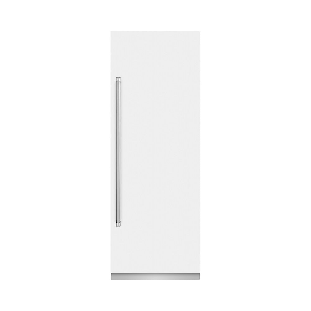 ZLINE 30 in. 16.7 cu. ft. Column Refrigerator in White Matte with Graphite Gray Interior (RCRV-WM-30)
