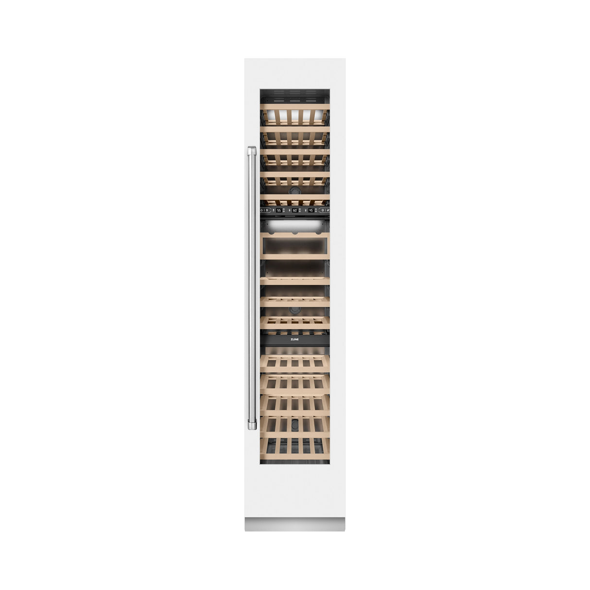 ZLINE 18 in. 9.0 cu. ft. Triple Zone 68 Bottle Right Hinge Column Wine Cooler in White Matte (RCWVR-WM-18)