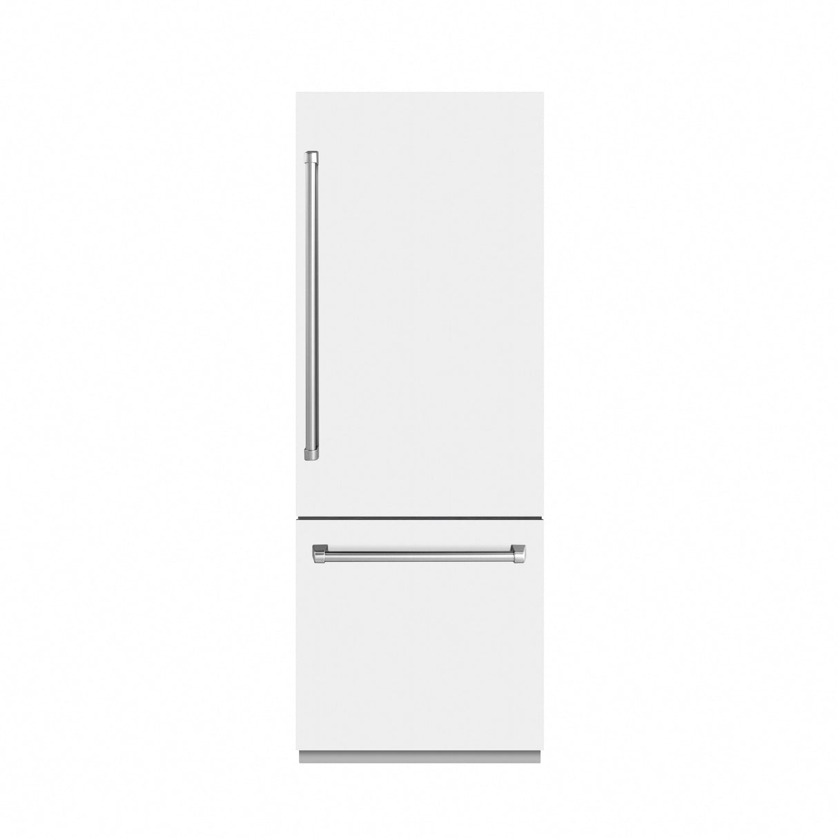 ZLINE 30 in. 16.1 cu. ft. Built-In Bottom Freezer Refrigerator with Water Dispenser and Ice Maker in White Matte with Graphite Gray Interior (GRBIV-WM-30)