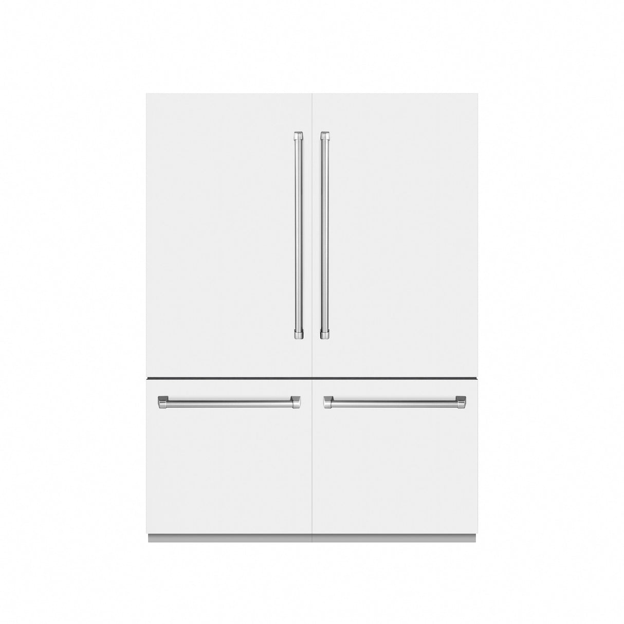 ZLINE 60 in. 32.2 cu. ft. French Door Built-In Bottom Freezer Refrigerator with Water Dispensers and Ice Makers in White Matte with Graphite Gray Interior (GRBIV-WM-60)