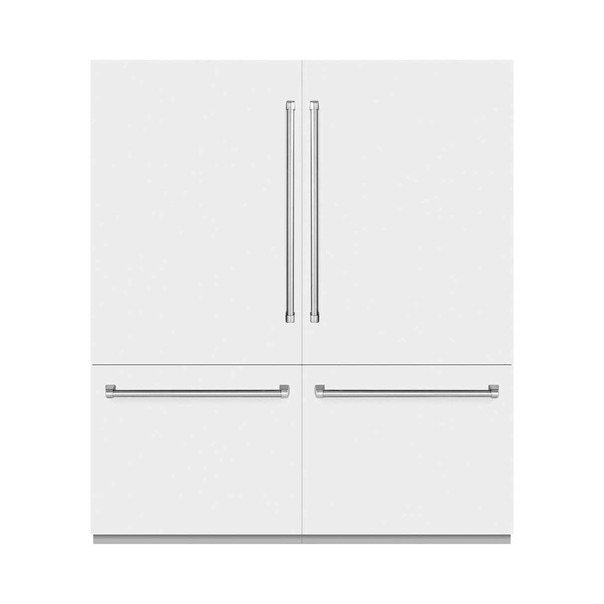 ZLINE 72 in. 39.6 cu. ft. French Door Built-In Bottom Freezer Refrigerator with Water Dispensers and Ice Makers in White Matte (RBIT-WM-72)