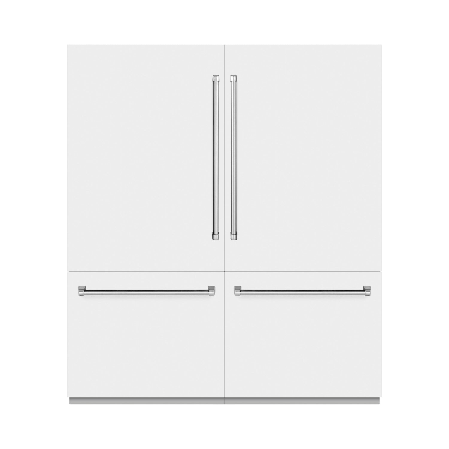 ZLINE 72 in. 39.6 cu. ft. French Door Built-In Bottom Freezer Refrigerator with Water Dispensers and Ice Makers in White Matte (RBIT-WM-72)