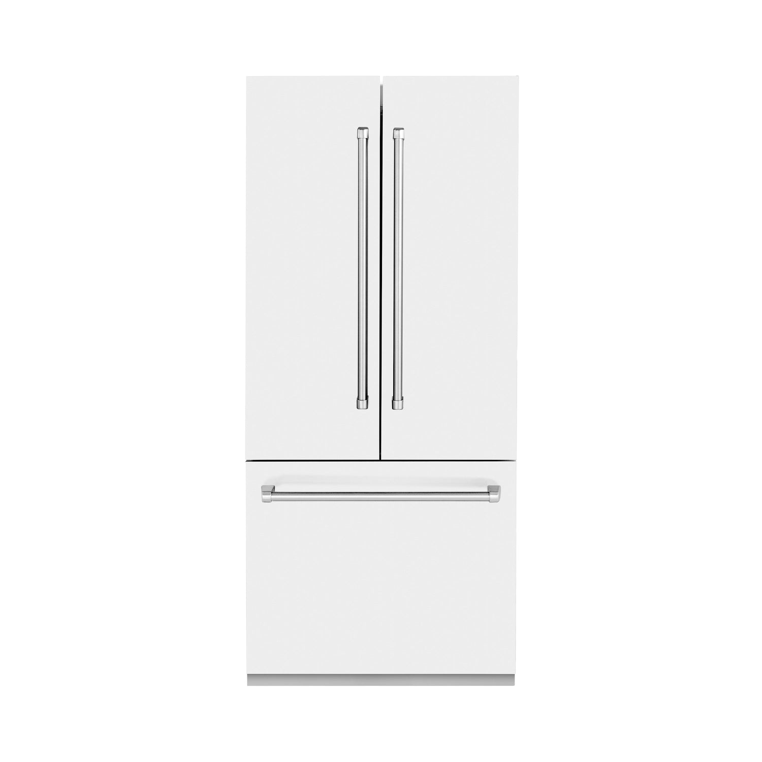ZLINE 36 in. 19.6 cu. ft. French Door Built-In Bottom Freezer Refrigerator with Water Dispenser and Ice Maker in White Matte (RBIV-WM-36)